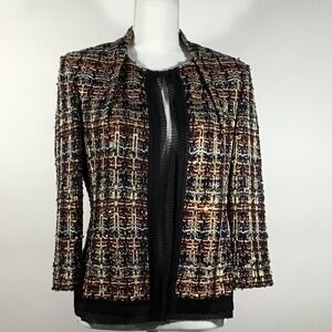 ST. JOHN COUTURE Tweed Pattern Evening Jacket Blazer